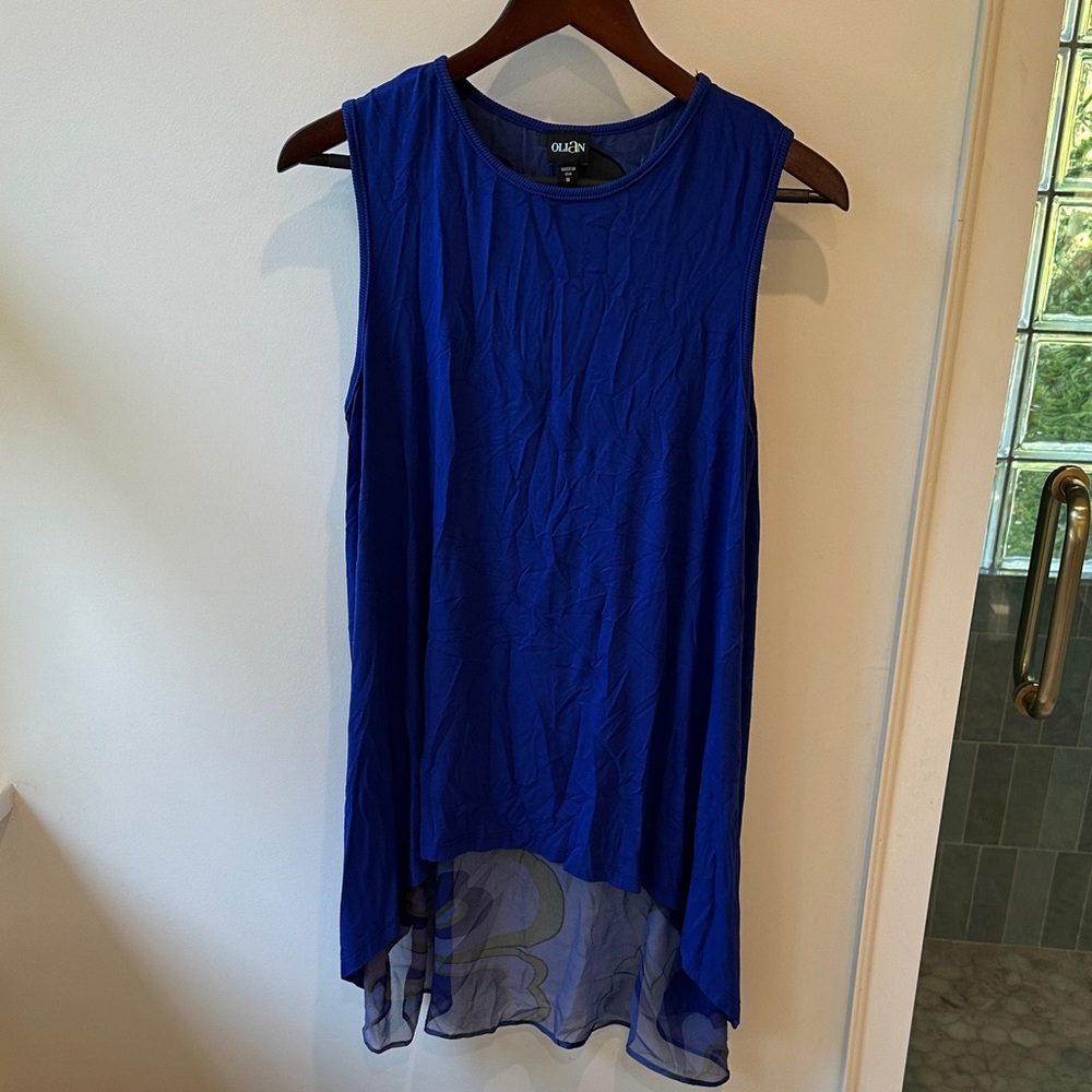 Olian Women's Vibrant Blue Asymmetrical Tank Top
